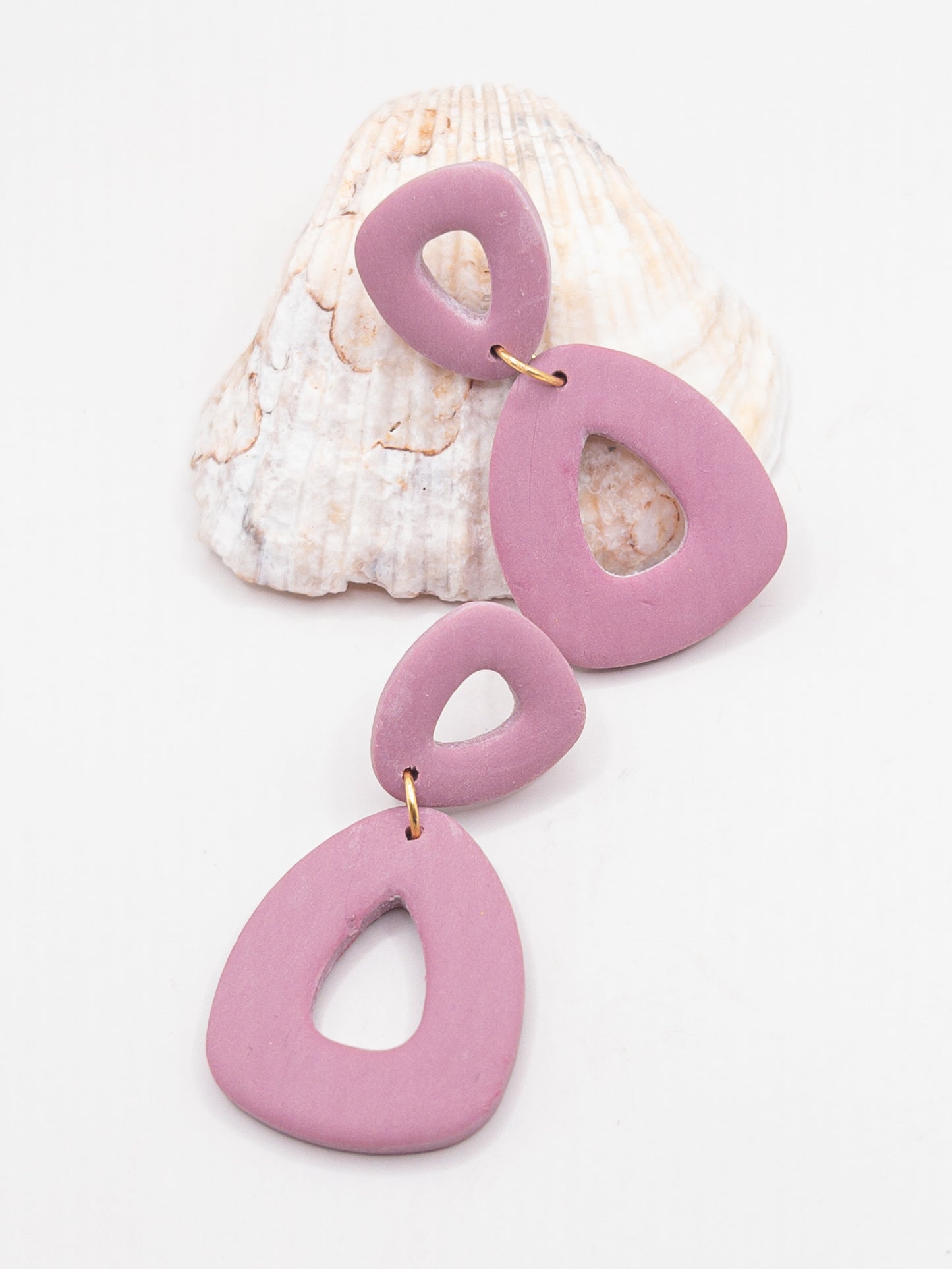 Oorbellen Triangle roze