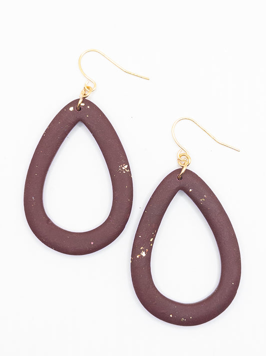 Oorbellen Druppel Burgundy goud