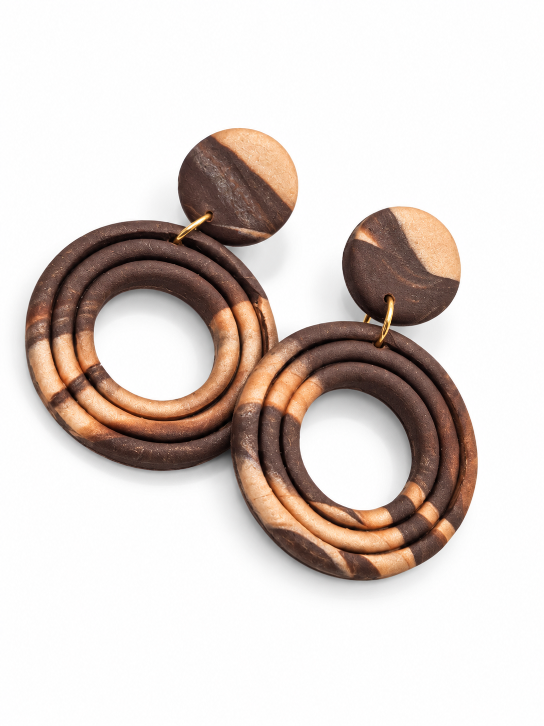 Oorbellen Lotty bruin copper goud