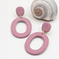 Oorbellen Oval roze