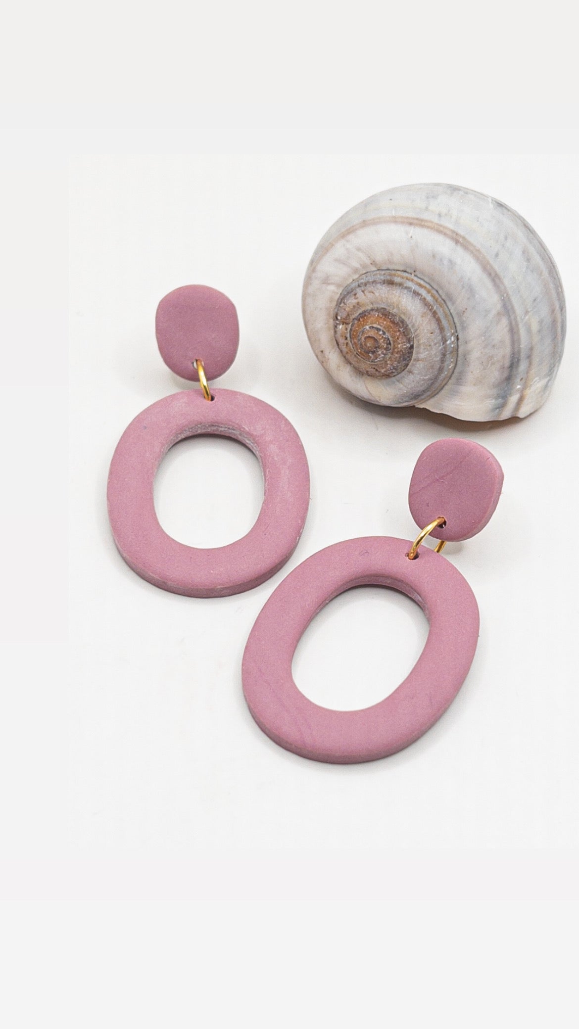 Oorbellen Oval roze