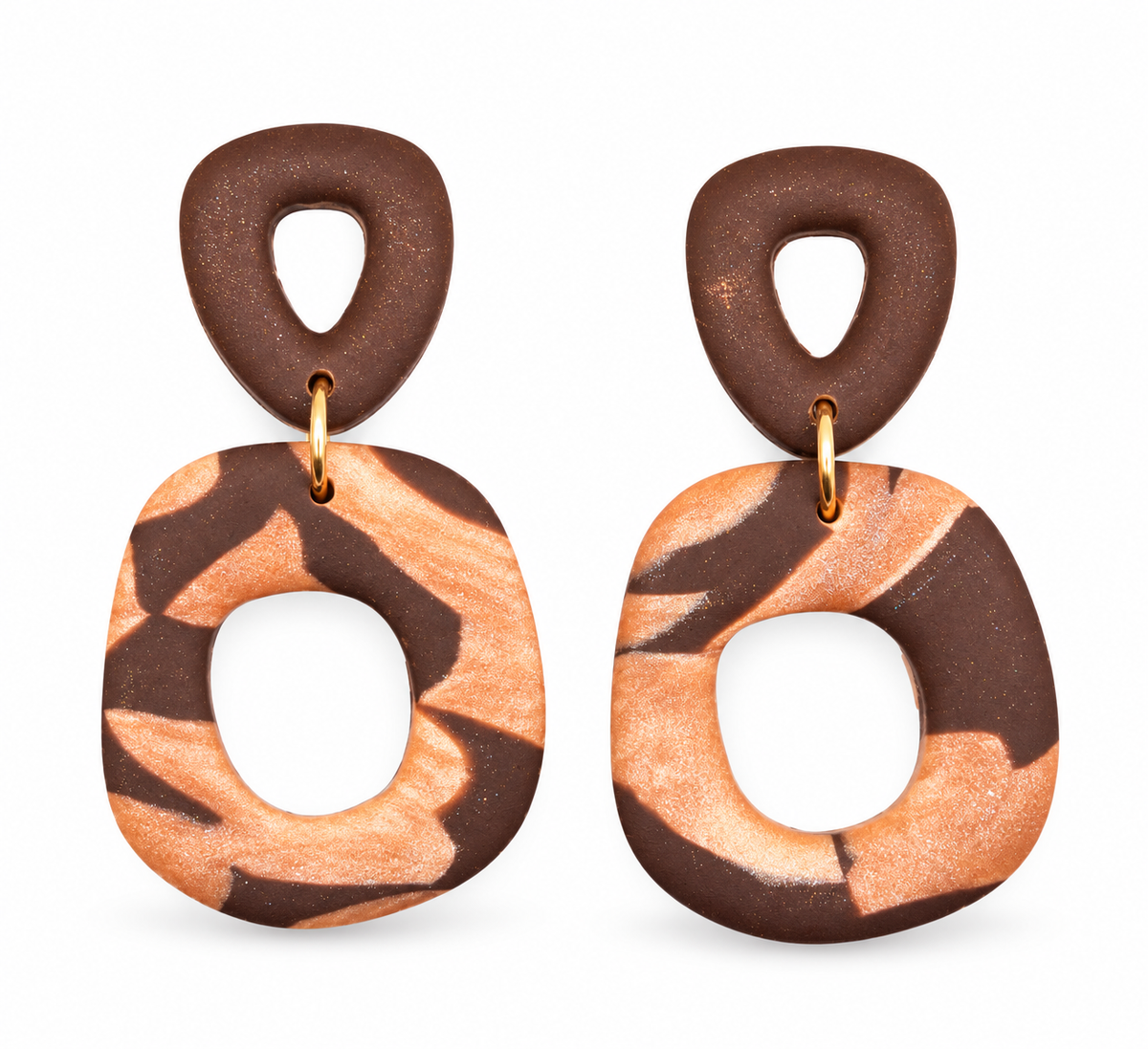 Earrings Brown and champagne