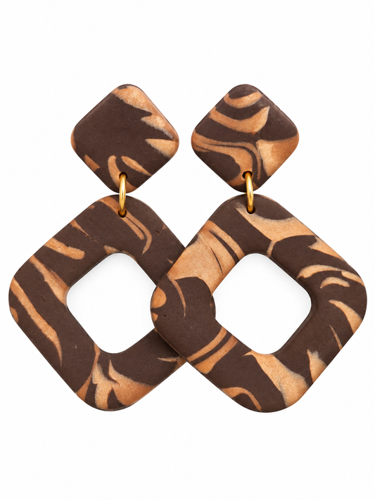 Oorbellen Lily bruin copper