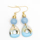 Oorbellen Bella Blauw goud zand