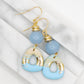 Oorbellen Bella Blauw goud zand