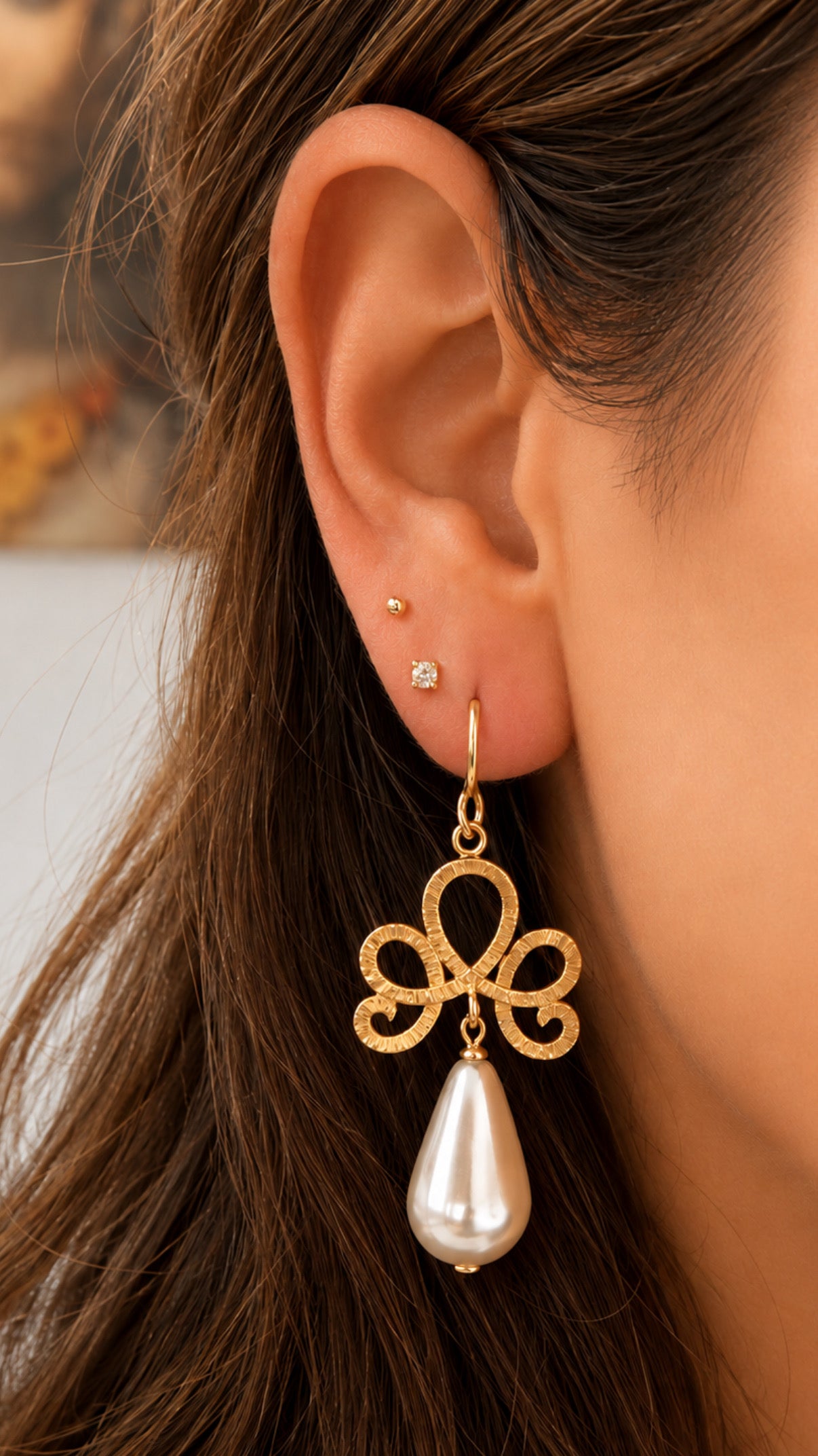 Oorbellen Boho wit