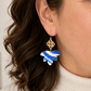 Oorbellen Gaia wit blauw goud