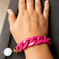 Schakelarmband roze en groen