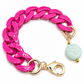 Schakelarmband roze en groen