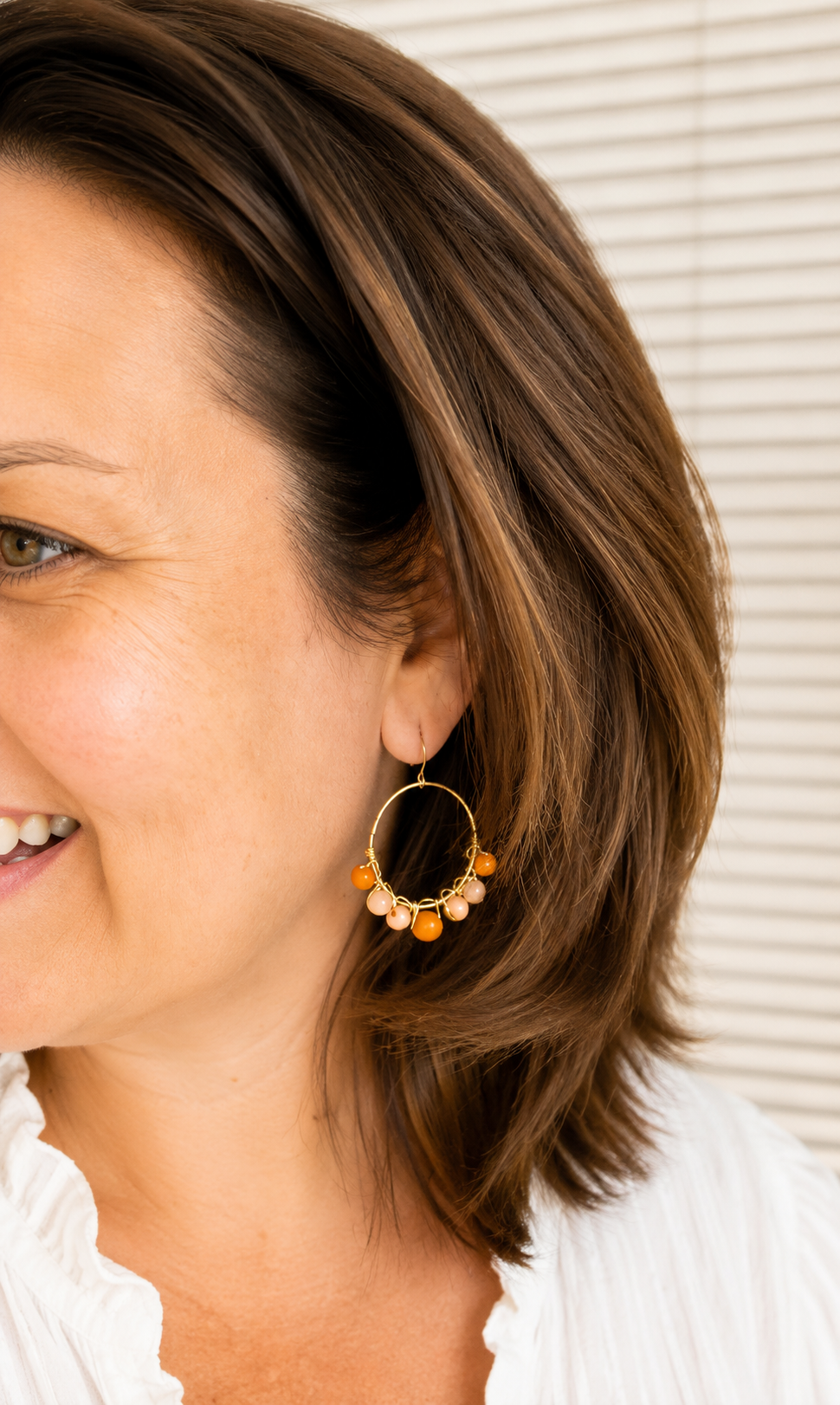 Oorbellen Texture hoops Orange