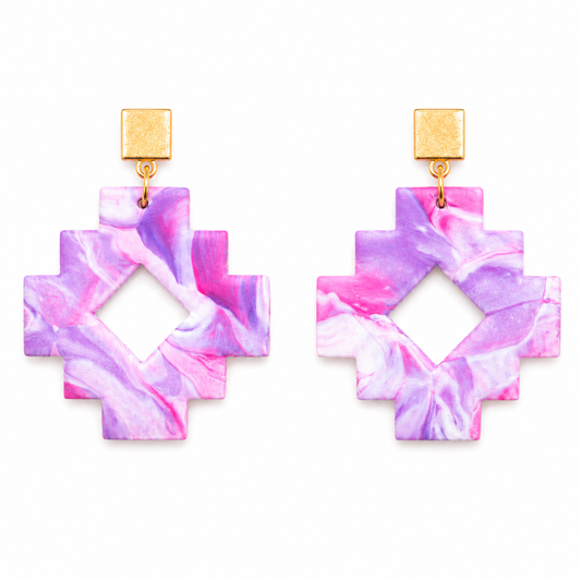 Oorbellen Queenie roze xl