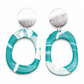 Oorbellen mix-it groen, zilver en zand