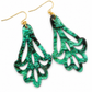 Model Shelby groene hangers met subtiele goud glitter