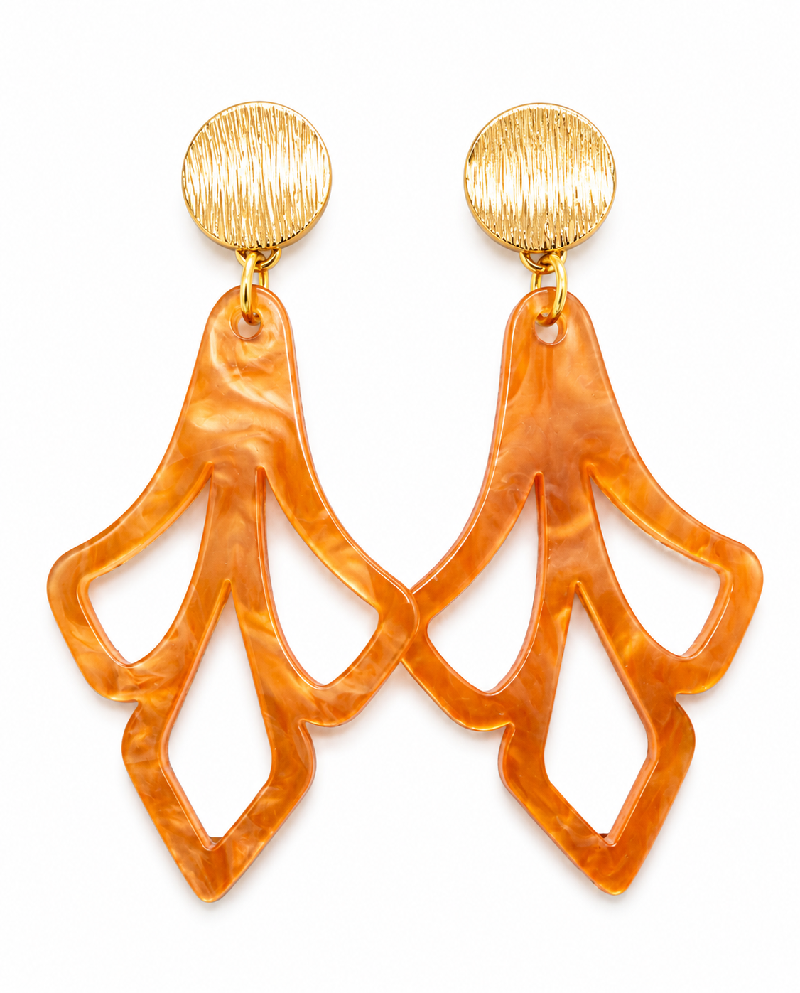Model Maysa geborstelde oorstekers met coral boho hanger