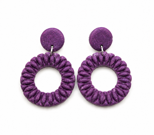 Oorbellen Sammi paars / zilver