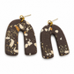 Oorbellen chocobruin met goud en goudbruin