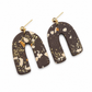 Oorbellen chocobruin met goud en goudbruin