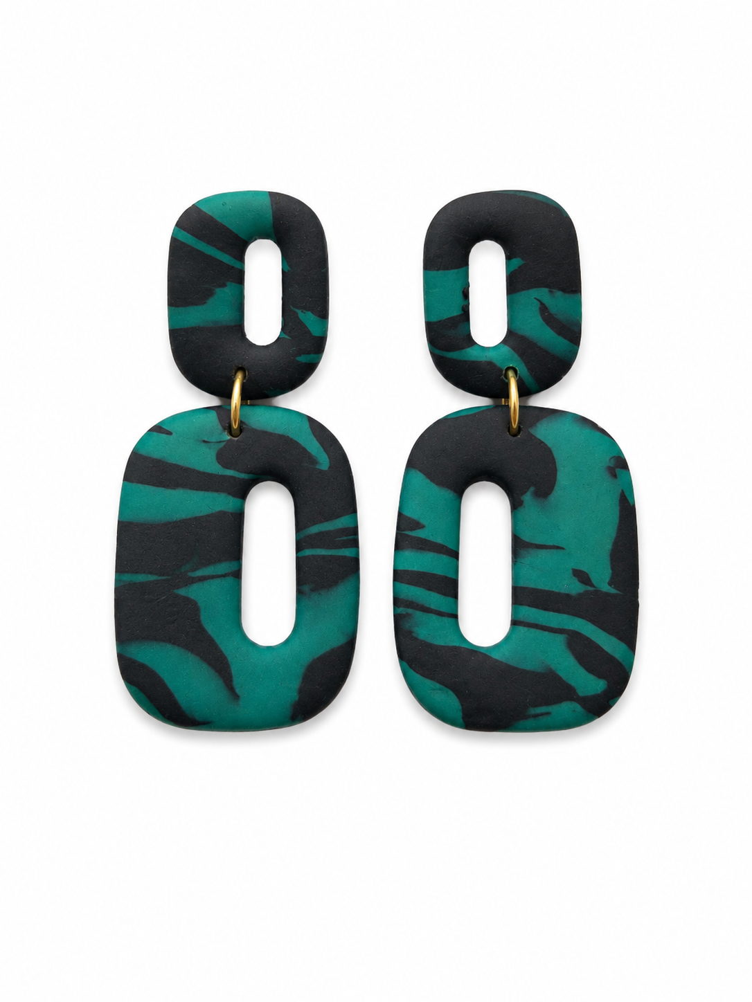 Oorbellen Rix zwart met groen