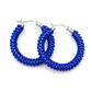 Creolen blauw / zilver