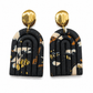 Oorstekers rond met prachtige hanger in multi colors