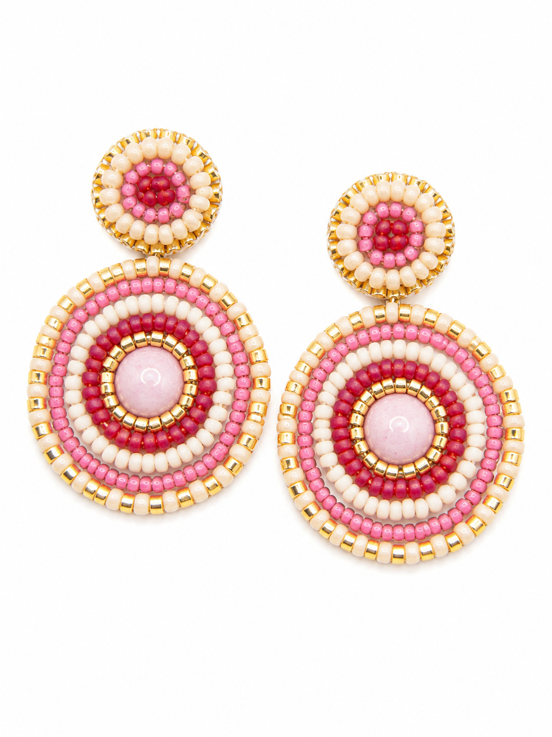 Statement oorbellen Roze / zand