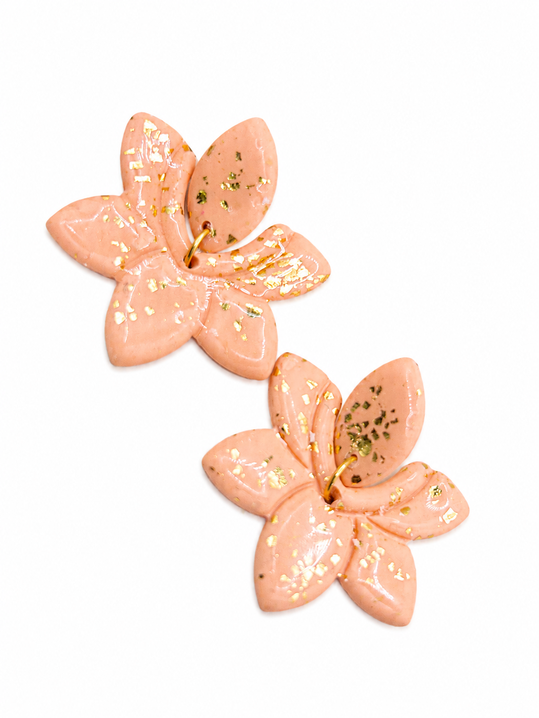 Oorbellen Flowers Peach goud