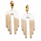 Oorbellen Senia wit / parelmoer / zand / goud