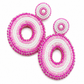 Statement oorbellen Lovy wit roze