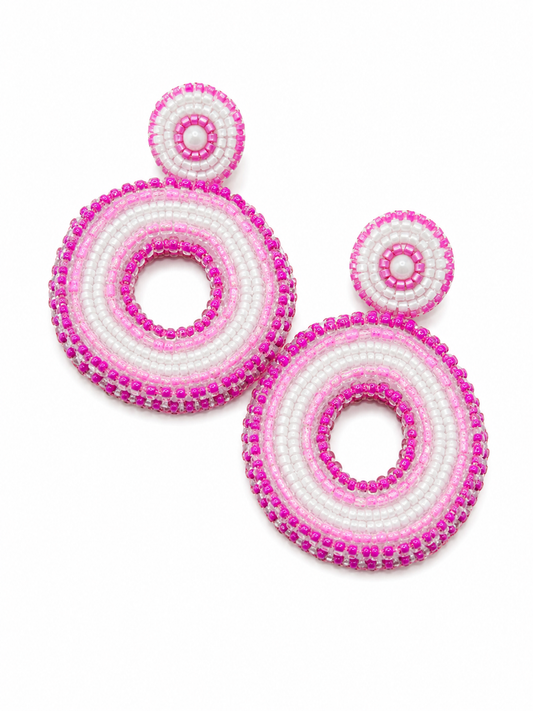 Statement oorbellen Lovy wit roze