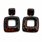 Oorbellen Socha zwart rood glitter