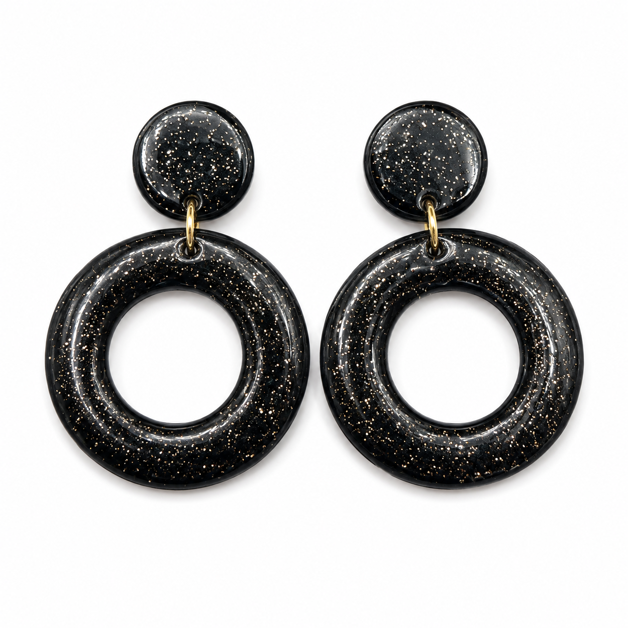 Oorbellen Lotty zwart glitter