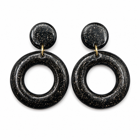 Oorbellen Lotty zwart glitter