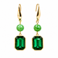 Oorbellen Feliz goud groen