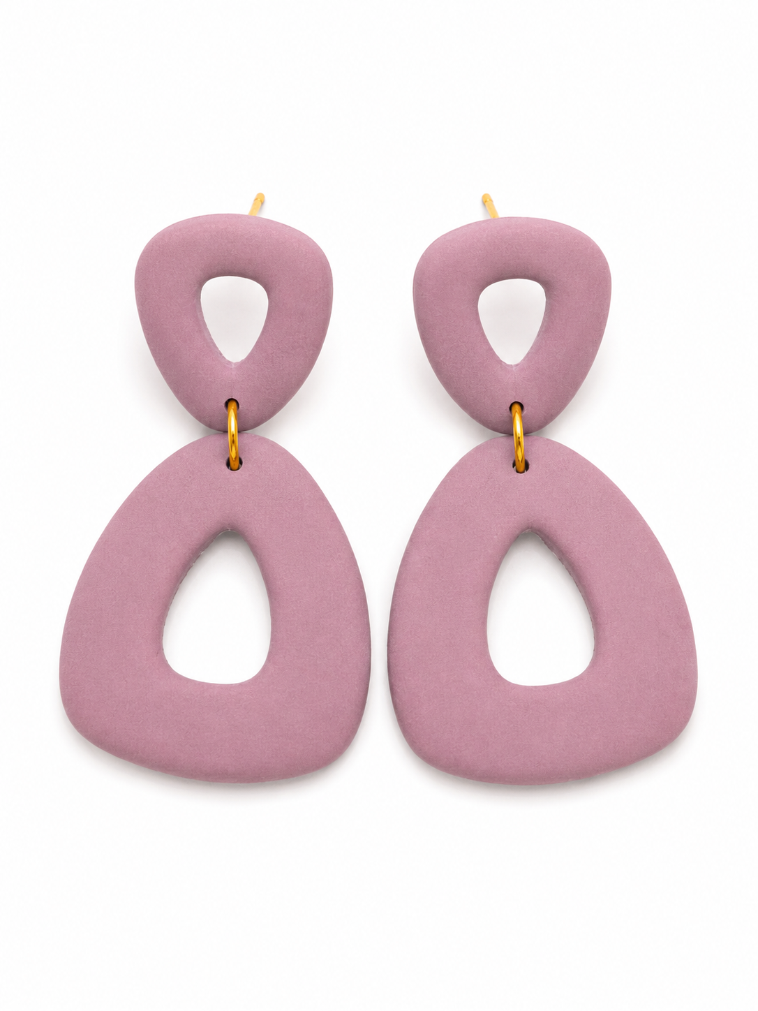 Oorbellen Triangle roze