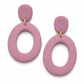 Oorbellen Oval roze