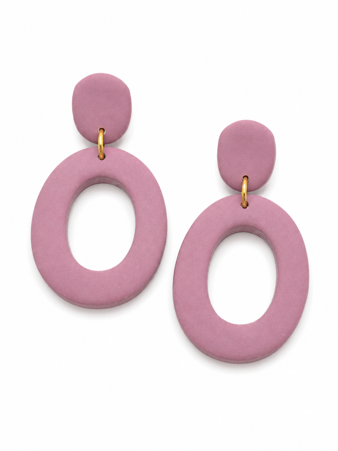 Oorbellen Oval roze