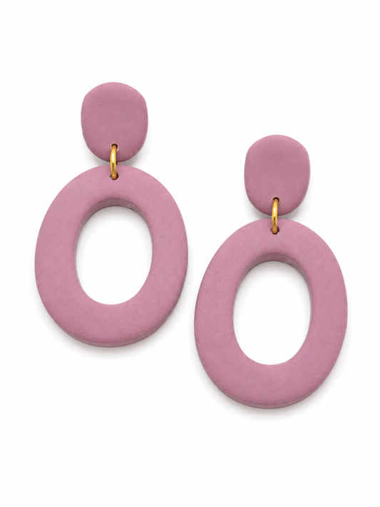 Oorbellen Oval roze