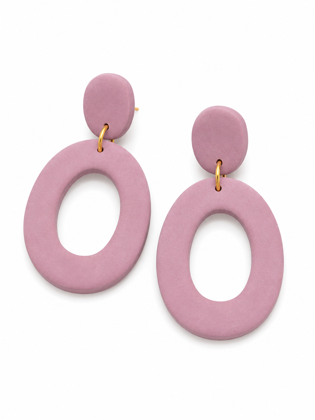 Oorbellen Oval roze