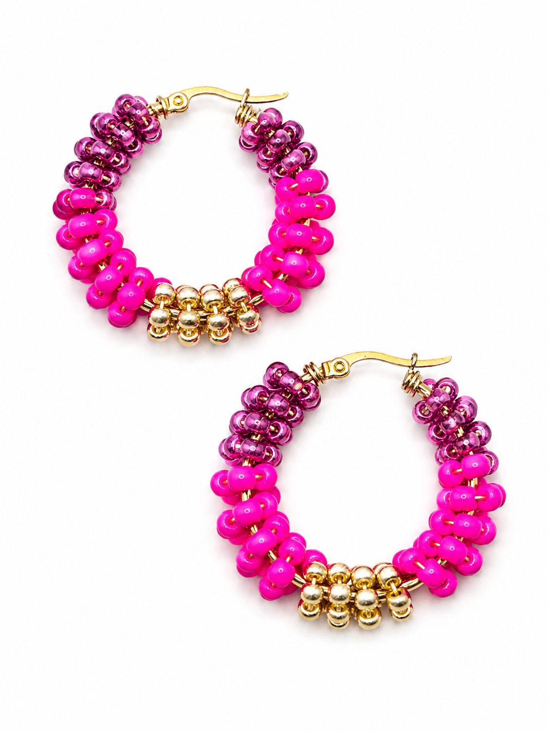 Creolen medium roze goud