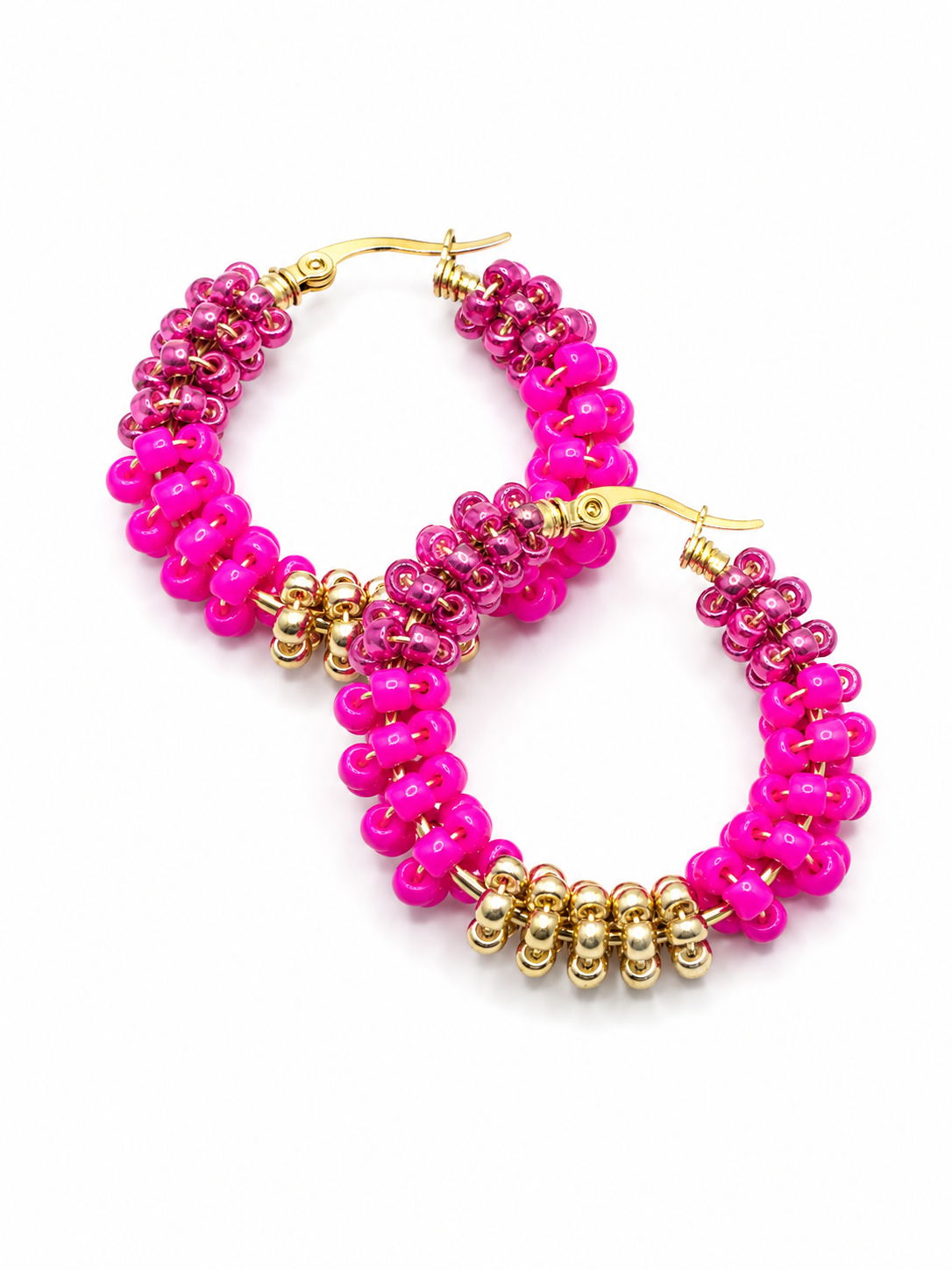 Creolen medium roze goud