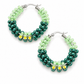 Creolen medium groen zilver geel