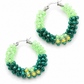 Creolen medium groen zilver geel