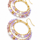 Boho oorbellen in paars wit, goud en lila