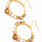 Boho oorbellen wit roze goud en bruin