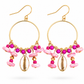 Oorbellen Summer pink and white