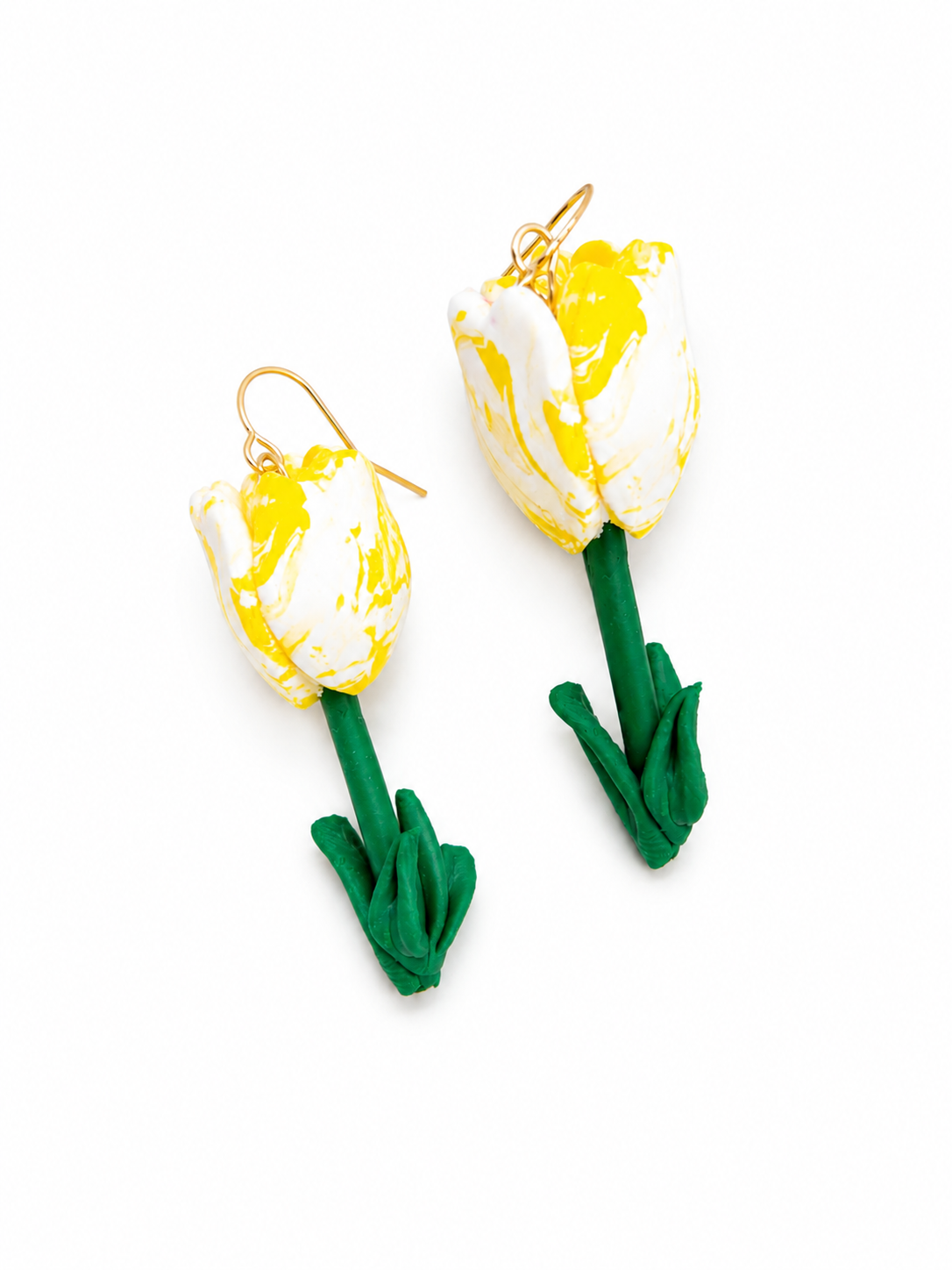 Tulpen oorbellen geel / wit
