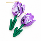 Tulpen oorbellen paars lila wit