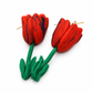 Tulpen oorbellen rood paars