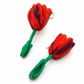 Tulpen oorbellen rood paars
