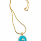 Ronde ketting goldplated met hanger blauw met ster